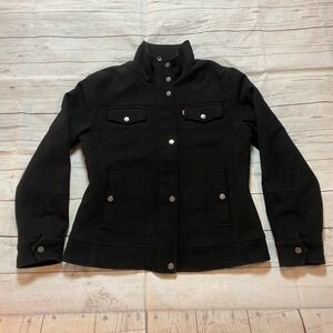 Levi's Black Lined Classic Peacoat Dress Coat Jacket Women's Size Large